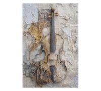 Puzzle Difficile pour Adultes 1000pcs(75x50cm) Vintage Violin Wall Art Jeu De Puzzle Familial Anti-Stress, Défi Éducatif 1000pcs(75x50cm)
