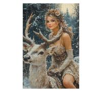 Puzzle Difficile pour Adultes 1000pcs(75x50cm) Winter Fantasy with Deer-2 Jeu De Puzzle Familial Anti-Stress, Défi Éducatif 1000pcs(75x50cm)