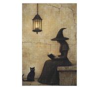 Puzzle Difficile pour Adultes 1000pcs(75x50cm) Witch Reading Book with Black Cat Puzzles pour Adultes, Jouets Anti-Stress, Difficile, Excellent Cadeau pour Les Amateurs De Jeux 1000pcs(75x50cm)