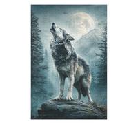 Puzzle Difficile pour Adultes 1000pcs(75x50cm) Wolf Howling at Moon Poster-1 Puzzles pour Adultes, Jouets Anti-Stress, Difficile, Excellent Cadeau pour Les Amateurs De Jeux 1000pcs(75x50cm)