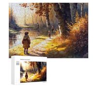 Puzzle Difficile pour Adultes 300 PCS Autumn Walk by The River Puzzles pour Adultes, Jouet, Décoration Murale, Défi Éducatif De Course De Vitesse Manuelle 300 PCS