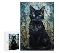 Puzzle Difficile pour Adultes 300 PCS Black Cat Kintsugi Art Puzzles pour Adultes - Jeu Familial - pour S'amuser en Famille - Un pour Les Amateurs De Jeux 300 PCS