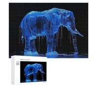 Puzzle Difficile pour Adultes 300 PCS Blue Elephant Casse-tête pour Adultes, Jeu De Réflexion, Cadeau d'anniversaire, Cadeaux, 300 PCS