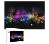 Puzzle Difficile pour Adultes 300 PCS Colorful Musical Notes Background Puzzles pour Adultes, Jouet, Décoration Murale, Défi Éducatif De Course De Vitesse Manuelle 300 PCS