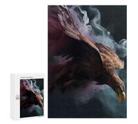 Puzzle Difficile pour Adultes 300 PCS Eagle Water Neon Smoke Art Puzzles pour Adultes - Jeu Familial - pour S'amuser en Famille - Un pour Les Amateurs De Jeux 300 PCS