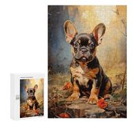 Puzzle Difficile pour Adultes 300 PCS Frenchie Black and Tan Casse-tête pour Adultes, Jeu De Réflexion, Cadeau d'anniversaire, Cadeaux, 300 PCS