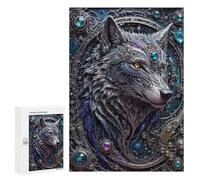 Puzzle Difficile pour Adultes 300 PCS Futuristic Steampunk Wolf Puzzle pour Adultes Jeux De Relaxation Défi Difficile Difficile À Compléter 300 PCS