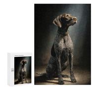Puzzle Difficile pour Adultes 300 PCS German Shorthaired Pointer Portrait Puzzles pour Adultes Jeux Amusants Décoration Intérieure Défi Éducatif 300 PCS