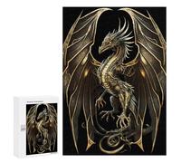 Puzzle Difficile pour Adultes 300 PCS Golden King Dragon Casse-tête pour Adultes, Jeu De Réflexion, Cadeau d'anniversaire, Cadeaux, 300 PCS
