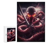 Puzzle Difficile pour Adultes 300 PCS Octopus Samurai Animal Puzzles pour Adultes Jeux Amusants Décoration Intérieure Défi Éducatif 300 PCS