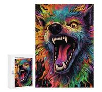 Puzzle Difficile pour Adultes 300 PCS Rainbow Wolf Artwork Puzzles pour Adultes, Jouet, Décoration Murale, Défi Éducatif De Course De Vitesse Manuelle 300 PCS
