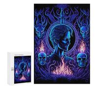 Puzzle difficile pour adultes 300 pièces Blue Flame Portrait Artwork Puzzle Jouets Décoration murale Art Cadeau d'anniversaire 300 pièces