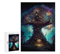Puzzle difficile pour adultes 300 pièces Enchanted Treehouse -5 puzzles Jouets Décoration murale Art Cadeau d'anniversaire 300 pièces