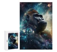 Puzzle difficile pour adultes 300 pièces gorille dans l'espace cosmique jouet décoration murale art cadeau d'anniversaire cadeaux 300 pièces