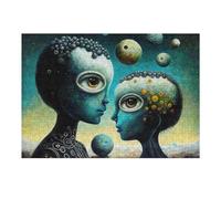 Puzzle Difficile pour Adultes 38x26cm/1000pcs Alien Encounter A Cosmic Romance Puzzle pour Adultes, Jouet Anti-Stress, Cadeau d'anniversaire pour Les Amis Et La Famille 38x26cm/1000pcs