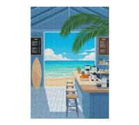 Puzzle Difficile pour Adultes 38x26cm/1000pcs Beachside Cafe Puzzle pour Adultes - Jeu Manuel - Décoration Parfaite pour Les Amateurs De Jeux 38x26cm/1000pcs