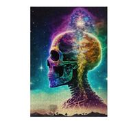 Puzzle Difficile pour Adultes 38x26cm/1000pcs Colorful Cosmic Skull Puzzle Adulte, Jouet, Décoration Murale, Motif À Assembler, Cadeau pour Les Amis Et La Famille 38x26cm/1000pcs