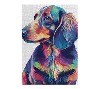 Puzzle Difficile pour Adultes 38x26cm/1000pcs Colorful Dachshund Portrait Puzzles pour Adultes Jeux De Détente Cadeau d'anniversaire Cadeau d'anniversaire, Cadeaux, 38x26cm/1000pcs