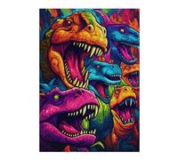 Puzzle Difficile pour Adultes 38x26cm/1000pcs Colorful Dinosaur Collage Puzzle pour Adultes, Casse-tête, Jeu De Rapidité, pour Les Joueurs 38x26cm/1000pcs