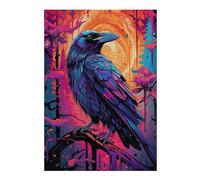 Puzzle Difficile pour Adultes 38x26cm/1000pcs Crow Ravens Ink Puzzle pour Adultes - Jeu Manuel - Décoration Parfaite pour Les Amateurs De Jeux 38x26cm/1000pcs