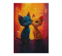 Puzzle Difficile pour Adultes 38x26cm/1000pcs Cute Cat Couple Puzzle, Jouet, Décoration Murale, Motif À Assembler, pour Les Jeux 38x26cm/1000pcs