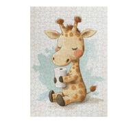 Puzzle Difficile pour Adultes 38x26cm/1000pcs Cute Giraffe with Toilet Paper Puzzle pour Adultes, Jeu De Réflexion, Décoration Intérieure, Défi Éducatif 38x26cm/1000pcs