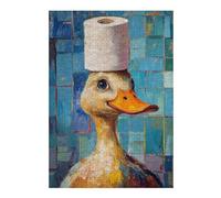 Puzzle Difficile pour Adultes 38x26cm/1000pcs Duck with Toilet Paper Hat Puzzle, Jouet, Décoration Murale, Motif À Assembler, pour Les Jeux 38x26cm/1000pcs