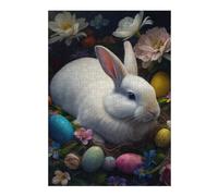 Puzzle Difficile pour Adultes 38x26cm/1000pcs Easter Bunny Nest Eggs Flowers Puzzle Adulte, Jouet, Décoration Murale, Motif À Assembler, Cadeau pour Les Amis Et La Famille 38x26cm/1000pcs