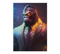 Puzzle Difficile pour Adultes 38x26cm/1000pcs Electric Gorilla in Suit Puzzle pour Adultes, Jeu De Réflexion, Décoration Intérieure, Défi Éducatif 38x26cm/1000pcs