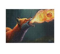 Puzzle Difficile pour Adultes 38x26cm/1000pcs Fox Breathing Fire Artwork Puzzle pour Adultes, Jouet Anti-Stress, Cadeau d'anniversaire pour Les Amis Et La Famille 38x26cm/1000pcs