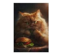 Puzzle Difficile pour Adultes 38x26cm/1000pcs Funny Fat Cat Hamburger Puzzles pour Adultes Jeux De Détente Cadeau d'anniversaire Cadeau d'anniversaire, Cadeaux, 38x26cm/1000pcs