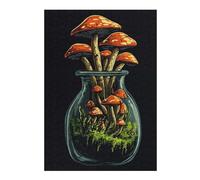 Puzzle Difficile pour Adultes 38x26cm/1000pcs Goblincore - Mushrooms in A Jar Casse-tête pour Adultes, Jeu De Réflexion, Décoration Murale, Cadeau d'anniversaire, Cadeaux, 38x26cm/1000pcs