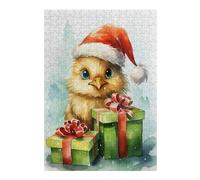 Puzzle Difficile pour Adultes 38x26cm/1000pcs Jolly Chicken Christmas Casse-tête pour Adultes, Jeu De Réflexion, Décoration Murale, Cadeau d'anniversaire, Cadeaux, 38x26cm/1000pcs