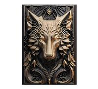 Puzzle Difficile pour Adultes 38x26cm/1000pcs Majestic Golden King Wolf Puzzle pour Adultes, Jouet, Décoration Murale, Découpe De Précision, Difficile À Compléter 38x26cm/1000pcs