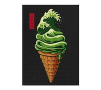 Puzzle Difficile pour Adultes 38x26cm/1000pcs Matcha Wave Ice Cream Cone Puzzle pour Adultes - Jeu Manuel - Décoration Parfaite pour Les Amateurs De Jeux 38x26cm/1000pcs