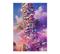 Puzzle Difficile pour Adultes 38x26cm/1000pcs Neon Skyscraper Dreamscape -2 Puzzle pour Adultes, Casse-tête, Jeu De Rapidité, pour Les Joueurs 38x26cm/1000pcs
