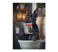 Puzzle Difficile pour Adultes 38x26cm/1000pcs Scottish Terrier on The Toilet Puzzle, Jouet, Décoration Murale, Motif À Assembler, pour Les Jeux 38x26cm/1000pcs