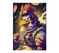 Puzzle Difficile pour Adultes 38x26cm/1000pcs Space Chicken Adventurer Puzzle Adulte, Jouet, Décoration Murale, Motif À Assembler, Cadeau pour Les Amis Et La Famille 38x26cm/1000pcs
