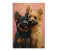 Puzzle Difficile pour Adultes 38x26cm/1000pcs Two German Shepherd Puppies Puzzle, Jouet, Décoration Murale, Motif À Assembler, pour Les Jeux 38x26cm/1000pcs