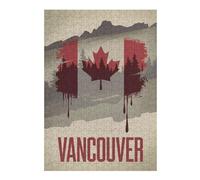 Puzzle Difficile pour Adultes 38x26cm/1000pcs Vancouver Canada Flag Puzzles pour Adultes - Jeu Manuel - Une Œuvre d'art - Un pour Les Amateurs De Jeux 38x26cm/1000pcs