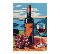 Puzzle Difficile pour Adultes 38x26cm/1000pcs Wine and Grapes Still Life Puzzles pour Adultes, Jouets Anti-Stress, Décoration Intérieure, Cadeau d'anniversaire, Cadeaux, 38x26cm/1000pcs