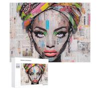 Puzzle Difficile pour Adultes 500 PCS Abstract Artwork Colorful Collage Portrait Puzzles pour Adultes, Jouet, Décoration Murale, Défi Éducatif De Course De Vitesse Manuelle 500 PCS
