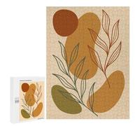 Puzzle Difficile pour Adultes 500 PCS Abstract Floral Art with Earth Tones Puzzles pour Adultes - Jeu Familial - pour S'amuser en Famille - Un pour Les Amateurs De Jeux 500 PCS