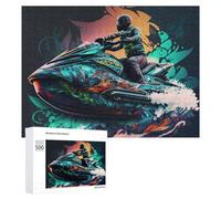 Puzzle Difficile pour Adultes 500 PCS Colorful Jet Ski Adventure Puzzles pour Adultes, Jouet, Décoration Murale, Défi Éducatif De Course De Vitesse Manuelle 500 PCS