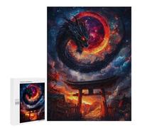 Puzzle Difficile pour Adultes 500 PCS Dragon and Torii Gate Puzzles pour Adultes - Jeu Familial - pour S'amuser en Famille - Un pour Les Amateurs De Jeux 500 PCS