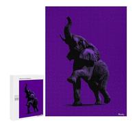 Puzzle Difficile pour Adultes 500 PCS Elephant Silhouette - Majestic Strength on Purple Puzzles pour Adultes - Jeu Familial - pour S'amuser en Famille - Un pour Les Amateurs De Jeux 500 P