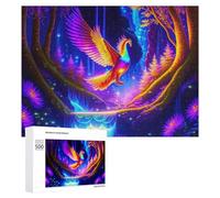 Puzzle Difficile pour Adultes 500 PCS Enchanted Forest with Phoenix Puzzles pour Adultes, Jouet, Décoration Murale, Défi Éducatif De Course De Vitesse Manuelle 500 PCS