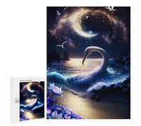 Puzzle Difficile pour Adultes 500 PCS Enchanted Swan by Moonlight Puzzles pour Adultes, Jouet, Décoration Murale, Défi Éducatif De Course De Vitesse Manuelle 500 PCS