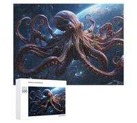 Puzzle Difficile pour Adultes 500 PCS Galactic Octopus Encounter Puzzles pour Adultes, Jouet, Décoration Murale, Défi Éducatif De Course De Vitesse Manuelle 500 PCS