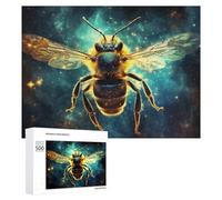 Puzzle Difficile pour Adultes 500 PCS Golden Bee in Cosmic Light Puzzles pour Adultes, Jouet, Décoration Murale, Défi Éducatif De Course De Vitesse Manuelle 500 PCS